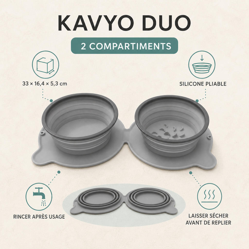 Notice KAVYO Duo — dimensions, pliage et entretien