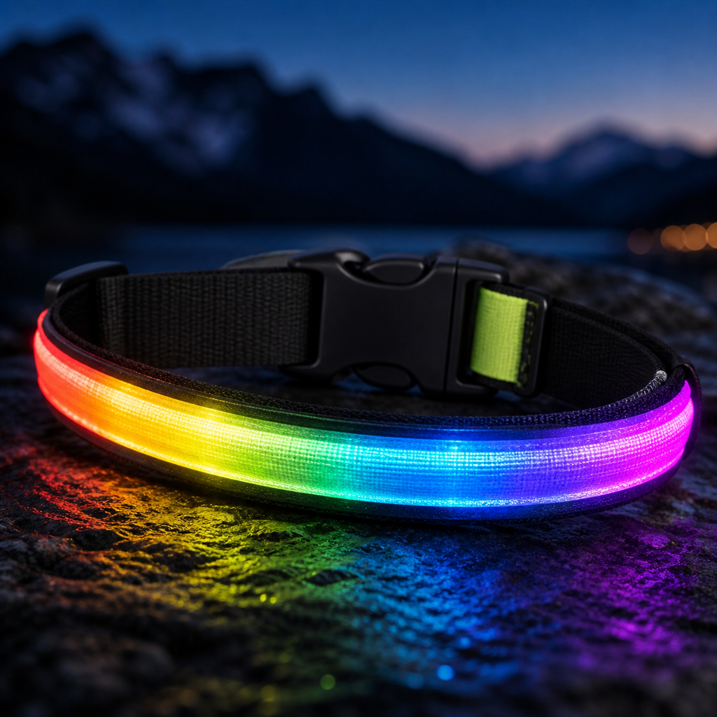 KAVYO Glow multicolore — détail de la bande lumineuse et de la boucle
